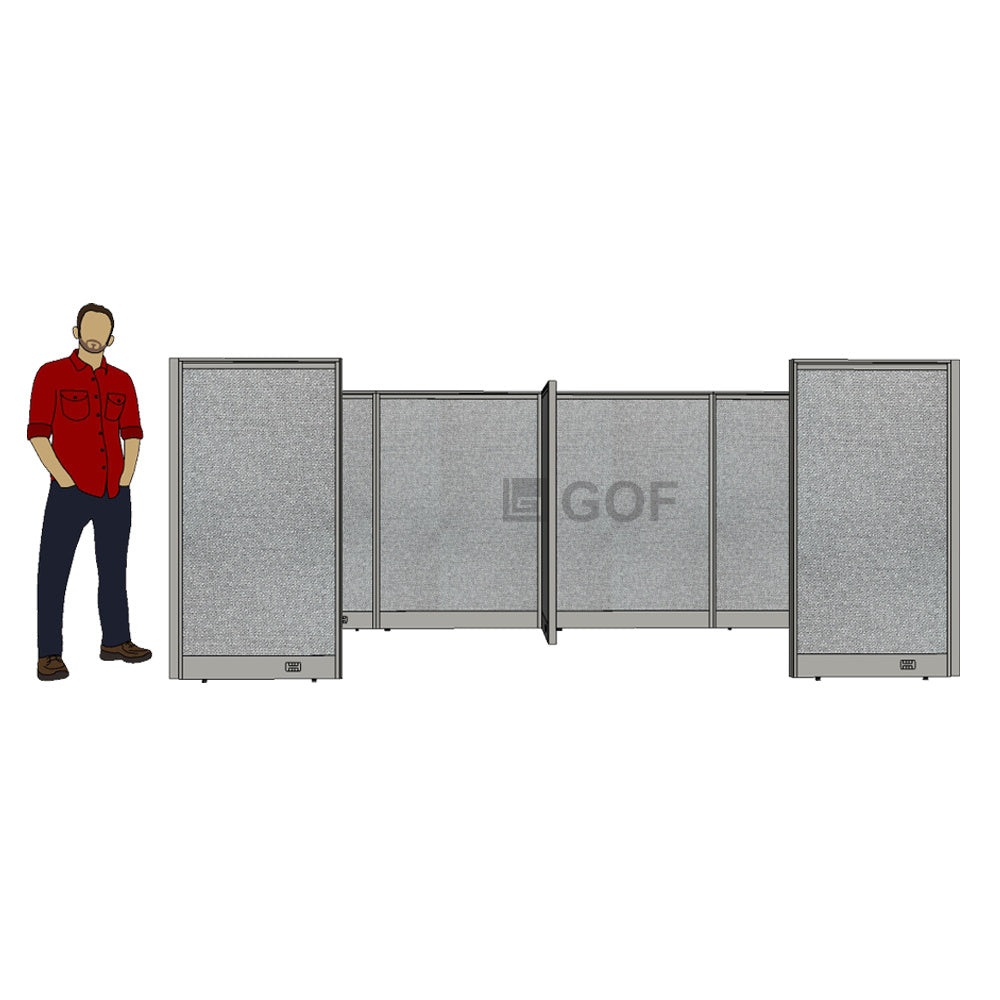 GOF 2 Person Separate Workstation Cubicle (C-6'D  x 12'W x 5'H -W) / Office Partition, Room Divider - Kainosbuy.com