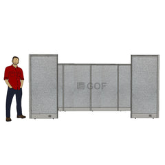 GOF 2 Person Workstation Cubicle (5'D  x 12'W x 6'H) / Office Partition, Room Divider - Kainosbuy.com