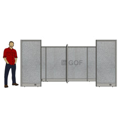 GOF 2 Person Separate Workstation Cubicle (5.5'D  x 13'W x 6'H-W) / Office Partition, Room Divider - Kainosbuy.com