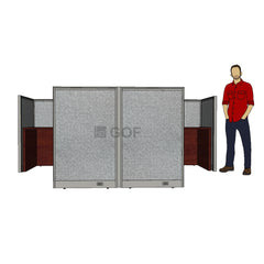 GOF Double 2 Person Workstation Cubicle (10'D x 6'W x 4'H) / Office Partition, Room Divider - Kainosbuy.com