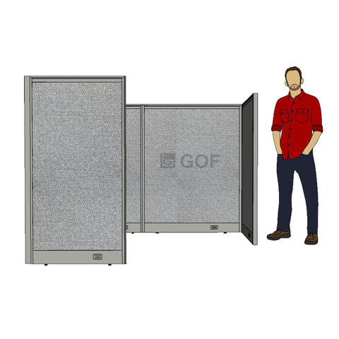 GOF 1 Person Workstation Cubicle (5'D x 6.5'W x 5'H) / Office Partition, Room Divider - Kainosbuy.com