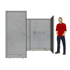 GOF 1 Person Workstation Cubicle (5'D x 6.5'W x 6'H) / Office Partition, Room Divider - Kainosbuy.com