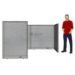 GOF 1 Person Workstation Cubicle (7'D x 6'W x 4'H) / Office Partition, Room Divider - Kainosbuy.com