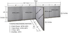 GOF Office T-Shaped Partition 84D x 192W x 48H - Kainosbuy.com
