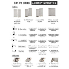 GOF 4 Person Separate Workstation Cubicle (6'D x 24'W x 5'H -W) / Office Partition, Room Divider - Kainosbuy.com