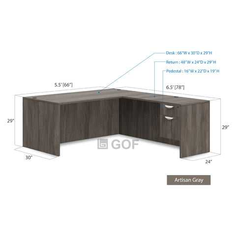 GOF 4 Person Separate Workstation Cubicle (5.5'D x 26'W x 4'H -W) / Office Partition, Room Divider - Kainosbuy.com