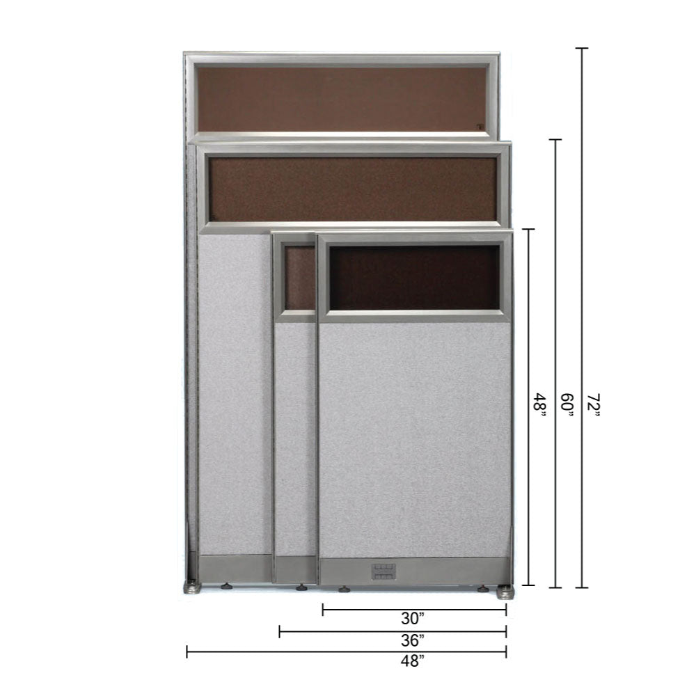 GOF Partial Glass Panel Office Partition<br>36w x 48h - Kainosbuy.com