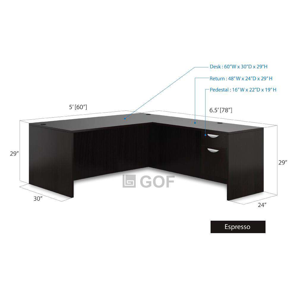 GOF 4 Person Separate Workstation Cubicle (5'D x 26'W x 4'H -W) / Office Partition, Room Divider - Kainosbuy.com