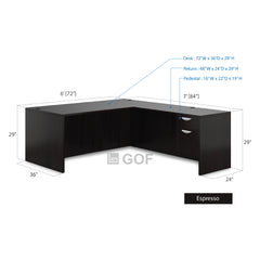 GOF 2 Person Separate Workstation Cubicle (6'D  x 14'W x 5'H -W) / Office Partition, Room Divider - Kainosbuy.com