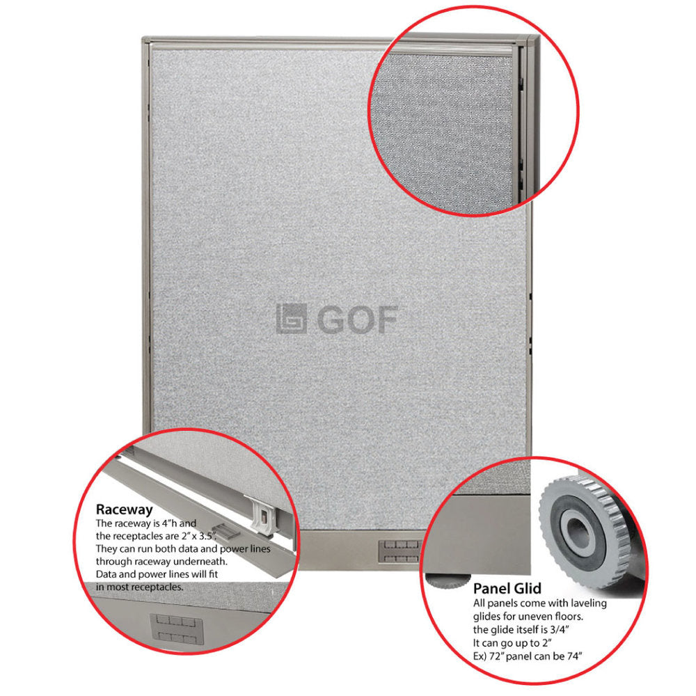 GOF 4 Person Separate Workstation Cubicle (5.5'D x 26'W x 4'H -W) / Office Partition, Room Divider - Kainosbuy.com