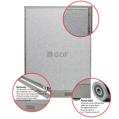 GOF 4 Person Separate Workstation Cubicle (5.5'D x 26'W x 4'H -W) / Office Partition, Room Divider - Kainosbuy.com