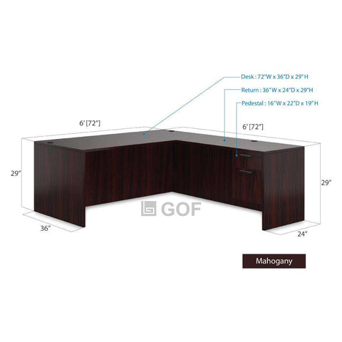 GOF 2 Person Workstation Cubicle (6'D x 12'W x 4'H) / Office Partition, Room Divider - Kainosbuy.com