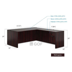 GOF 2 Person Workstation Cubicle (6'D x 14'W x 4'H) / Office Partition, Room Divider - Kainosbuy.com