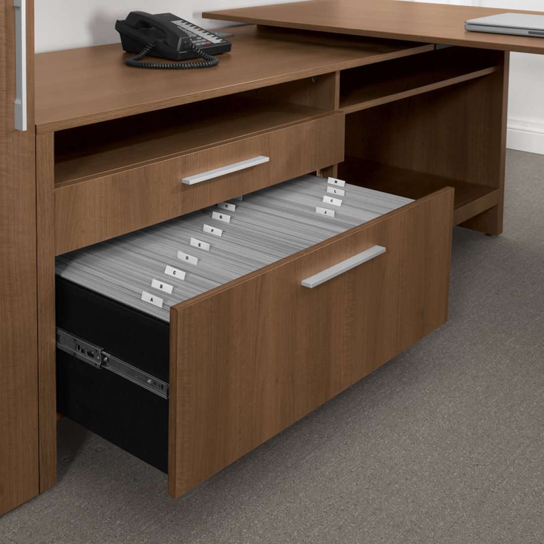 L72D - 6'x6' L-Shape Workstation(Freestanding Desk and Credenza-L) - Kainosbuy.com