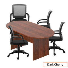 6ft. Racetrack Conference Table with <br>4 Chairs(G10900B) - Kainosbuy.com