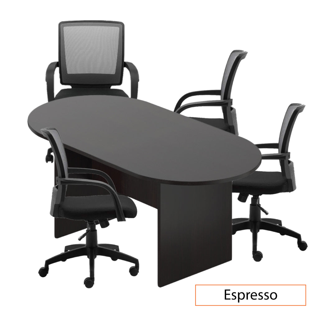 6ft. Racetrack Conference Table with <br>4 Chairs(G10900B) - Kainosbuy.com