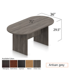 6ft. Racetrack Conference Table with<br>4 Chairs(G10902B) - Kainosbuy.com