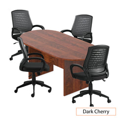 6ft. Racetrack Conference Table with<br>4 Chairs(G10902B) - Kainosbuy.com