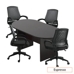 6ft. Racetrack Conference Table with<br>4 Chairs(G10902B) - Kainosbuy.com