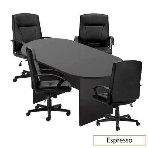 6ft. Racetrack Conference Table with<br>4 Chairs(G11776B) - Kainosbuy.com
