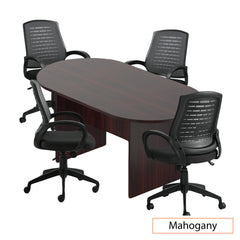 6ft. Racetrack Conference Table with<br>4 Chairs(G10902B) - Kainosbuy.com