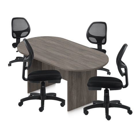 6ft, 8ft, 10ft Racetrack Conference Table and Chair (G11642B) Set