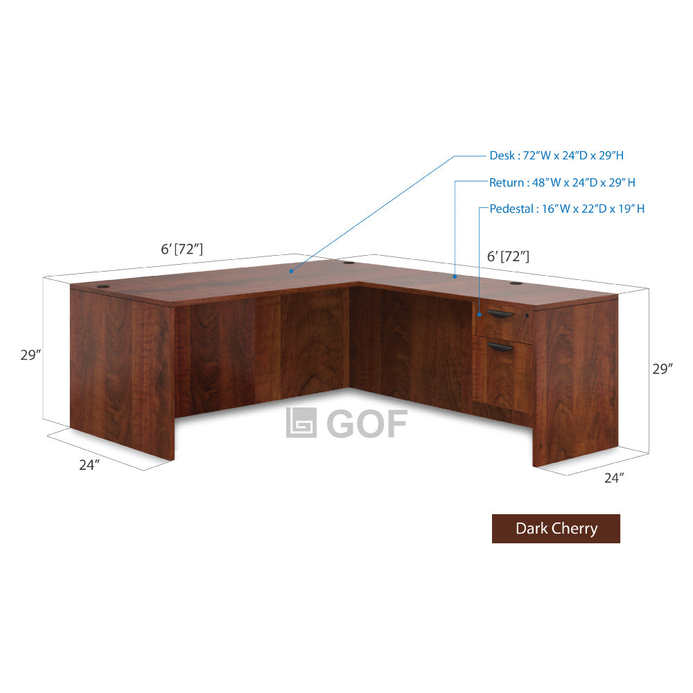 GOF Double 4 Person Workstation Cubicle (C-12'D x 12'W x 6'H) / Office Partition, Room Divider - Kainosbuy.com