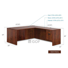 GOF Double 2 Person Workstation Cubicle (C-12'D x 6'W x 6'H) / Office Partition, Room Divider - Kainosbuy.com