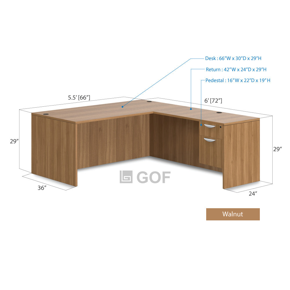 GOF 4 Person Workstation Cubicle (5.5'D  x 24'W x 4'H) / Office Partition, Room Divider - Kainosbuy.com