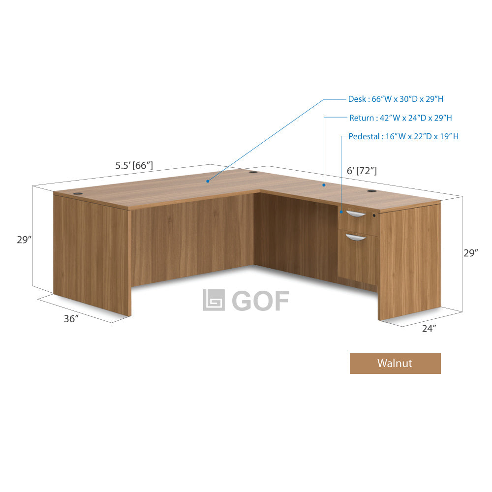 GOF 2 Person Separate Workstation Cubicle (5.5'D  x 12'W x 4'H-W) / Office Partition, Room Divider - Kainosbuy.com