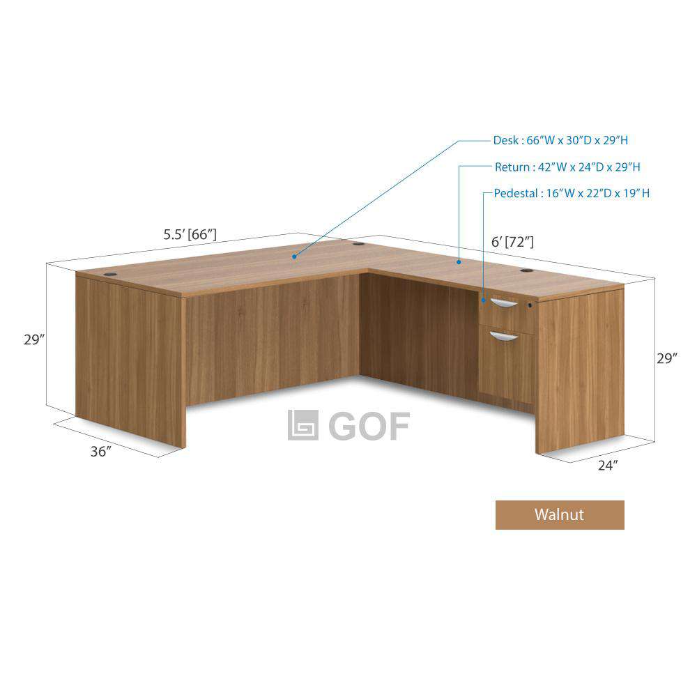 GOF 3 Person Separate Workstation Cubicle (5.5'D x 18'W x 5'H -W) / Office Partition, Room Divider - Kainosbuy.com
