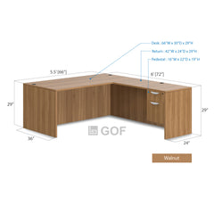 GOF 4 Person Separate Workstation Cubicle (5.5'D x 24'W x 6'H -W) / Office Partition, Room Divider - Kainosbuy.com