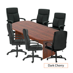8ft. Racetrack Conference Table with<br> 6 Chairs(G11782B) - Kainosbuy.com