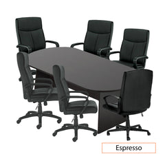 8ft. Racetrack Conference Table with<br> 6 Chairs(G11782B) - Kainosbuy.com