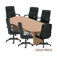 8ft. Racetrack Conference Table with<br> 6 Chairs(G11782B) - Kainosbuy.com