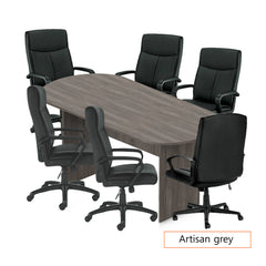 8ft. Racetrack Conference Table with<br> 6 Chairs(G11782B) - Kainosbuy.com