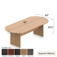 8ft. Racetrack Conference Table with<br>6 Chairs(G10902B) - Kainosbuy.com