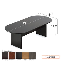 8ft. Racetrack Conference Table with<br>6 Chairs (G11612B) - Kainosbuy.com