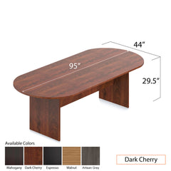 8ft. Racetrack Conference Table with<br>6 Chairs (G11647B) - Kainosbuy.com