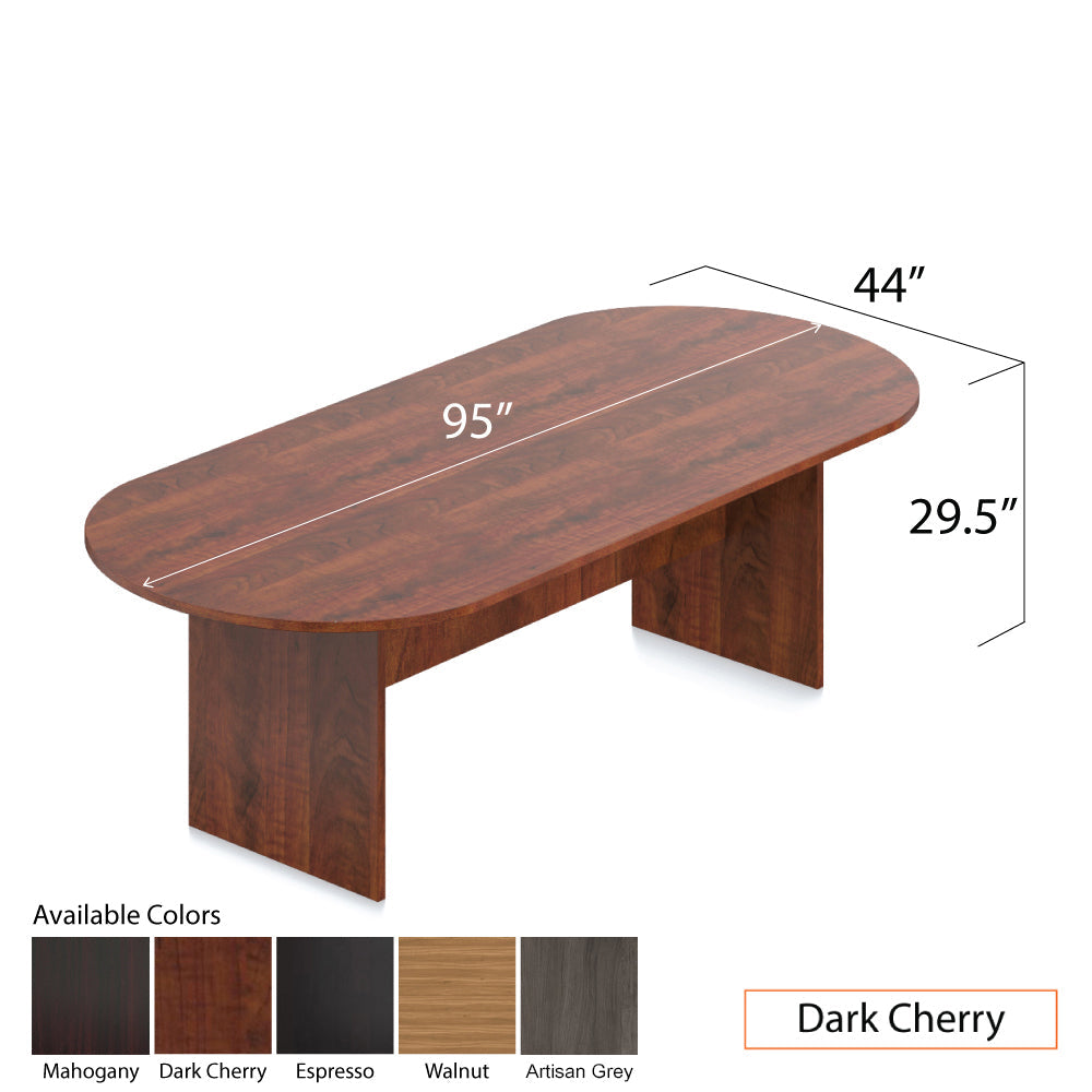 8ft. Racetrack Conference Table with<br>6 Chairs(G10902B) - Kainosbuy.com