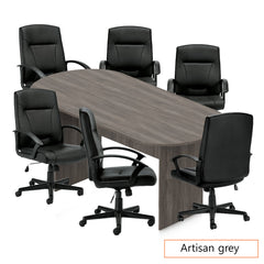 8ft. Racetrack Conference Table with<br>6 Chairs(G11776B) - Kainosbuy.com
