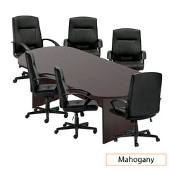 8ft. Racetrack Conference Table with<br>6 Chairs(G11776B) - Kainosbuy.com