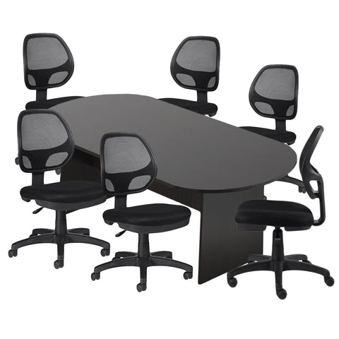 6ft, 8ft, 10ft Racetrack Conference Table and Chair (G11642B) Set