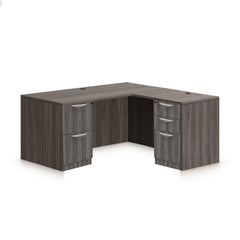 L66B - 5.5' x 5' L-Shape Workstation (Credenza Shell with B/B/F, F/F Pedestals)
