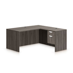L71B - 6' x 5' L-Shape Workstation (Credenza Shell with Hanging B/F Pedestal)