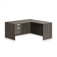 L66C - 5.5' x 5.5' L-Shape Workstation (Rectangular Desk Shell with Hanging B/F Pedestal)