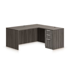 L66B - 5.5' x 5' L-Shape Workstation (Credenza Shell with B/B/F Pedestal)