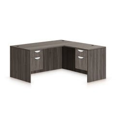 L66C - 5.5' x 5.5' L-Shape Workstation (Rectangular Desk with Two Hanging B/F Pedestals)