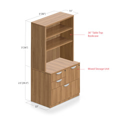 Bookcase with Mixed Storage Unit -Storage Tower - Kainosbuy.com