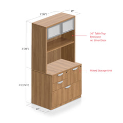 Bookcase with Mixed Storage Unit -Storage Tower - Kainosbuy.com